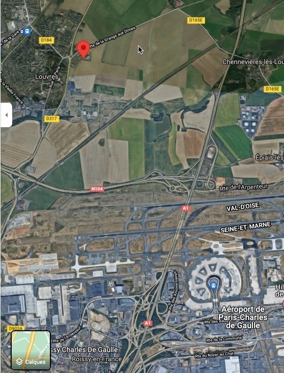 google map park airport roissy